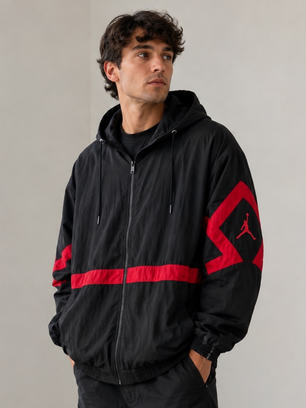 Jordan Black Red Jumpman Windbreaker Jacket Men’s L